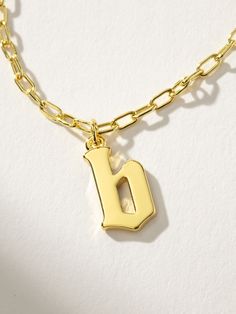 Take your initial necklace obsession to the next level with our Gothic Initial Pendant Necklace. This gold necklace features a mini link chain and a gothic style pendant, making it perfect for everyday wear and layering. For a full look, pair this pendant and chain necklace with our Ready to Mingle 2.0 Necklace, Center Of Attention Chain Necklace, and Teardrop Pendant Necklace. | Gold Gothic Initial Pendant Necklace with Letter S | Chain Letter Necklace | Women's Jewelry by Uncommon James Uncommon James, Chain Letter, Pendant Making, Initial Pendant Necklace, Teardrop Pendant, Gothic Style, Initial Pendant, Letter Necklace, Jewelry Cleaner