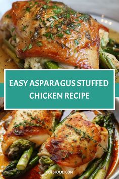 easy asparagus stuffed chicken recipe on a plate