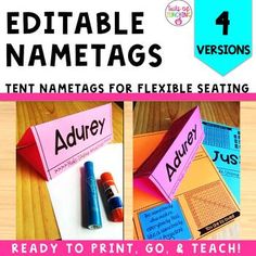 editable nametags for flexible seating are ready to print, go & teach