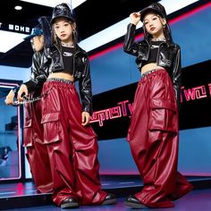 Hiphop Jazz dance costumes for girls motor cycle style gogo dancers rapper singer performance outfits catwalk model show dress up party trendy clothes for girls Show Dress, Dress Up Party