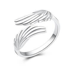 PRICES MAY VARY. Angel wings stand for love, luck,freedom,sunshine,peace,spirituality, and protection. Like an angel, give me dependence, give me strength. Our loving feather angel wings ring meaning is a love for dreams and life. This wing design ring always brings you unlimited hope and power Angel Wings Perfect Gifts: Angel wings can signify different things to different people. It symbolizes protection, affection, harmony and love. You can wear it as a reminder of someone you feel is your gu Angelic Fashion, Power Angel, Thumb Rings For Women, Ring Meaning, Angel Wings Ring, Rings With Meaning, Wings Ring, Wing Ring, Angel Wing Ring