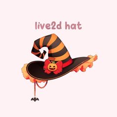 a hat with a cat on it and the words live2d hat above it