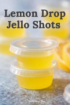 lemon drop jello shots with text overlay