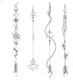 the different types of wind chimes are shown in black and white, with an arrow on