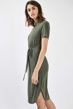 Rib Belted Midi Dress Belted Midi Dress, Topshop Dresses, Topshop Outfit, Floral Dresses, Tshirt Dress, Dresses For Work, Short Sleeve Dresses, Topshop