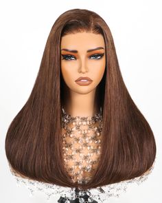 PRICES MAY VARY. Glueless Wigs Human Hair Material: high quality Brazilian human hair, healthy and vibrant, comfortable against skin, ready to go glueless wigs human hair. Pre Cut Ready to Go Wig：4# Brown color, pre plucked hairline with baby hair,looks realistic as your own hair. Ready to Go Glueless Wigs Human Hair: Can make high ponytail & bun, can be dyed, bleached, straightened and restyled as you like. Pre Plucked Bleached Knots - 5X6 Lace Frontal With Weft in the centre, Half Machine Made & Half Hand Tied, Soft, Healthy, No Smell, Tangle-free, Minimal Shedding. Arabella Human Hair Guleless：230% Density, Pre Cut Lace wig, Full and Thick. Medium Size Cap and pre-cut hd Lace with a Adjustable Straps, Match Head Perfectly. 
Hair Specifications:
 1.Type: Brazilian Human Hair Pre Cut Lace