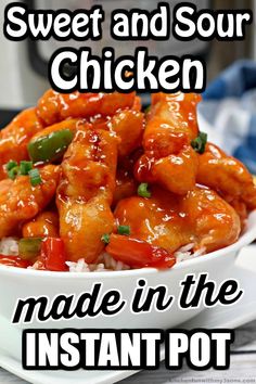 sweet and sour chicken made in the instant pot is ready to be eaten for dinner