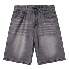 Wiaofellas - Vintage Cargo Denim Shorts Baggy Loose Casual Jeans Shorts For Male Streetwear Baggy Gray Denim Bottoms, Casual High Rise Gray Bottoms, Casual Baggy High Waist Shorts, Casual Denim Pants With Short Legs, Casual Baggy High-waisted Shorts, Casual High Waist Baggy Shorts, Casual Gray Denim Pants, Casual Short-leg Denim Pants, Short Leg Jeans With Pockets For Streetwear