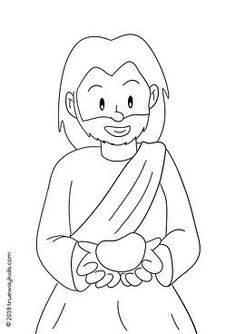 the person is holding an apple in his hands coloring pages, coloring sheets, jesus pictures,