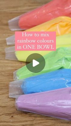 how to mix rainbow colours in one bowl