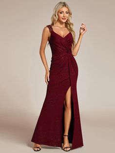 Burgundy Formal Dresses #style_EE01888BD Holiday Gala Dress With Sweetheart Neckline, Sweetheart Neckline Dresses For Gala Holiday, Formal Long Holiday Dress, Gala Holiday Dresses With Fitted Bodice, Formal Holiday Long Dress, Holiday Gala Dress With Fitted Bodice, Holiday Dresses With Fitted Bodice, Elegant Long Holiday Gown, Glamorous Ruched Holiday Dresses