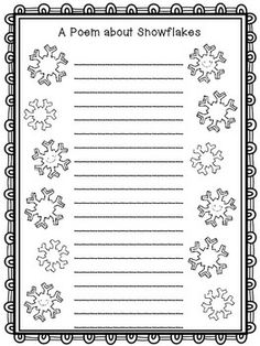 a poem about snowflakes is shown in this printable page for the children's book