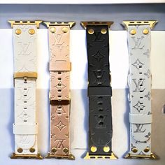 Louis Vuitton Watch Band, Louis Vuitton Apple Watch Band, Apple Watch Bands Women Fashion, Designer Sneakers Women, Apple Watch Bands Fashion, Band Nails, Brushed Gold Hardware, Leather Apple Watch Band, Apple Band