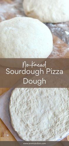 no - knead sourdough pizza dough on a cutting board