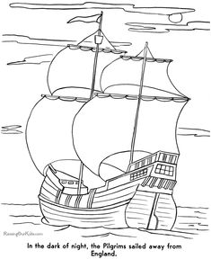 a coloring book page with a boat in the ocean and an english quote on it