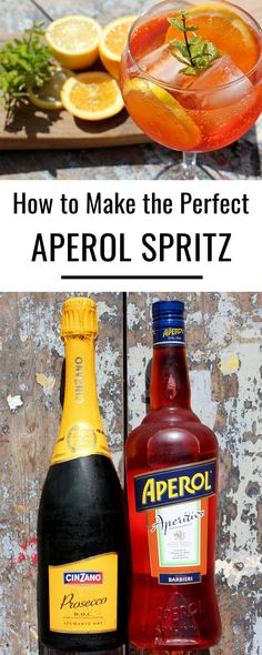 two bottles of aperol spritz next to an orange slice