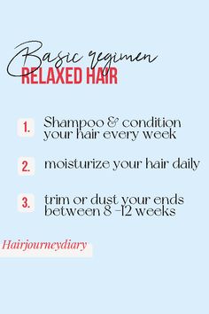 Healthy Relaxed Hair Tips, Relaxed Hair Journey How To Grow, How To Take Care Of Relaxed Hair, Relaxed Hair Routine, Relaxed Hair Care Regimen, Hair Growth Techniques, Relaxed Hair Regimen, Texlaxed Hair