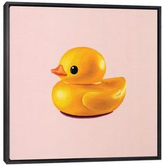 a painting of a yellow rubber duck