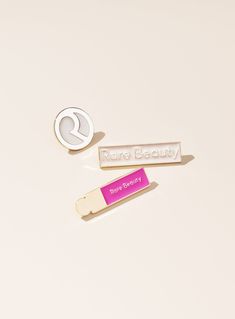 A 3-pack of collectible Rare Beauty stickers with metallic accents - for that 3D-enamel-pin look that you can stick anywhere. Rare Beauty Logo, Selena Gomez Makeup, Rare Beauty By Selena Gomez, Glossier You, Sephora Skin Care, Matte Lip Cream, Rare Beauty, Birthday Wishlist, Beauty Logo