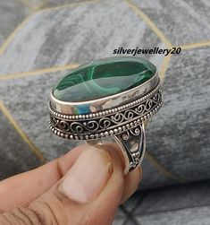 Welcome to my shop, Natural Malachite Ring, Gemstone Ring, Daily Wear Ring, 925 Silver Ring, Malachite Ring, Ring For Women, Big Stone Ring This ring is very beautiful and its stone is natural. Thanks for sale , Ring Daily Wear, Malachite Ring, Big Stone Ring, Malachite Rings, 925 Silver Ring, Ring Gemstone, Ring Ring, Ring For Women, 925 Silver Rings