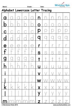 the alphabet worksheet with letters and numbers to be used for letter recognitions