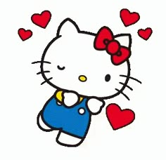 an image of hello kitty with hearts