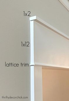 the corner of a white wall with measurements for it and how to put them together