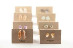 earrings Earring Packaging Ideas, Stud Earrings Diy, Earring Packaging, Rock Earrings, Aqua Aura Quartz, Amethyst Studs, Earrings Diy, Gemstone Stud Earrings, Packaging Ideas