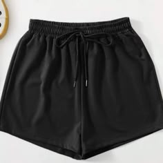 Shein Black Sweat Shorts New Without Tags Never Worn Black Sweat Shorts, Grad Trip, Shein Shorts, Real Christmas, Black Sweats, Comfy Shorts, Sweat Shorts, Dream Clothes, Christmas Wishlist