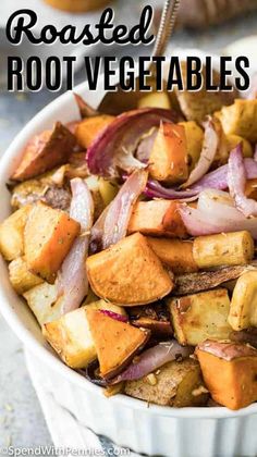 a white bowl filled with potatoes and onions