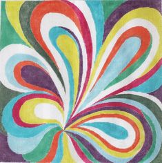 an abstract painting with multicolored swirls