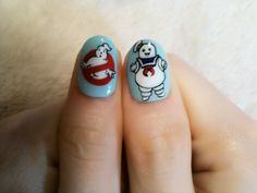 Ghostbusters Nail Art!! | Tokyo Otaku Mode Ghostbuster Nails, Ghostbusters Nails, Beatles Nail Art, Beatles Nails, Crazy Nail Art, Fingernail Designs, Tokyo Otaku Mode