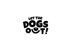 the words let the dogs out are black and white