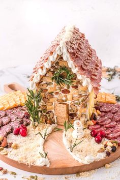 a gingerbread house made out of food