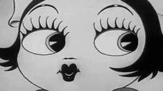 an animated girl with big eyes and black hair