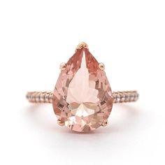 5Ct Pear Morganite Engagement Ring, Solitaire Pear Cut Morganite Engagement Ring, Pear Accents Stones, Hidden Halo Ring Peach Diamond Ring, Morganite Engagement Ring Pear, Peach Morganite Engagement Ring, Peach Morganite Ring, K Jewelry, Pink Morganite Ring, Morganite Diamond Ring, Rose Gold Morganite Ring, Morganite Jewelry