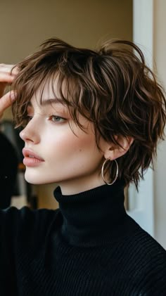 Click for More ➡️ | Save for Later ❤️ Refresh your hairstyle with these 20 shaggy short hair ideas! These trendy cuts offer texture and volume, giving you a bold, carefree look that’s easy to style. Cute Short Hair For Round Face, Short Shaggy Curly Hair, Short Hairstyle Women Long Face, Soft Perm Short Hair, Short Feminine Haircut, Bohemian Short Hair, Fun Short Hair, Funky Short Haircuts, Woman Short Hairstyles