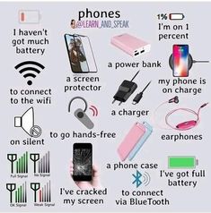 there are many different types of electronic gadgets on this page, including cell phones