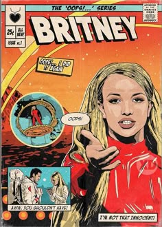 an old comic book cover with a woman pointing at the viewer