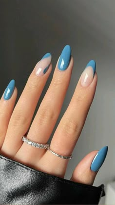 Transition Season Nails, Summer Europe Nails, Blue Holiday Nails, Summery Nails, Smink Inspiration, Fake Nails With Glue, Short Acrylic, Art Summer, Chic Nails