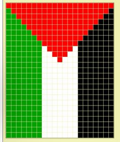 a cross - stitch pattern with the colors of italy and black, white, and green