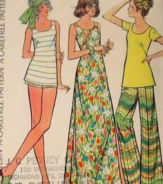 "McCall's 3599 Misses' Dress or Top and Pants or Shorts vintage sewing pattern  ©1973  \"Dress or top has scoop neck and back zipper. Dress A has side vents. Pants or shorts have elastic in casing and left side zipper.\"  Size 10 Bust 32.5 Waist 25 Hip 34.5  Envelope is in fair vintage condition with visible wrinkling along seams and several small rips and tears.  Pattern is cut,  complete with instructions included and is shipped in a custom sized protective plastic sleeve (also available for sale in shop).  NOTE: Pattern has been shortened to View B for Top and Pants. Cut off pieces included and may be repaired to longer length with tape.  --- I always combine shipping on multiple items. Check out my shop announcement for free shipping & multiple pattern order discount details, and view Zipper Dress, Mccalls Sewing Patterns, Top Sewing Pattern, Hot Shorts, Short Sleeve Tunic, Couture Vintage, Mccalls Patterns, Mini Short