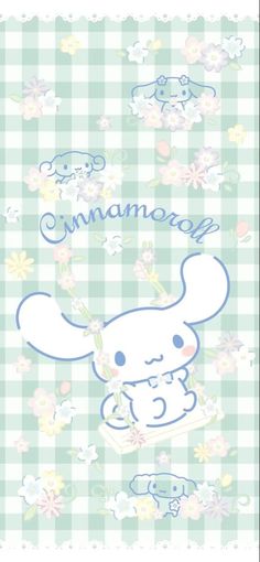 an animal with flowers and the words cinnamon on it