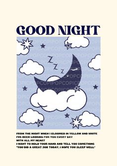 a poster with the words good night on it