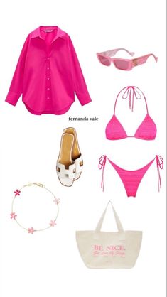 Miami Swim Week Outfits, Pink Vacation Outfits, Pink Swimsuit Outfit, Shein Beach Outfits, Swimsuits Shein, Pink Beach Outfit, Pool Outfits