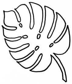 a black and white drawing of a leaf