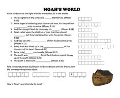 noah's world worksheet for kids with answers and pictures to help them learn