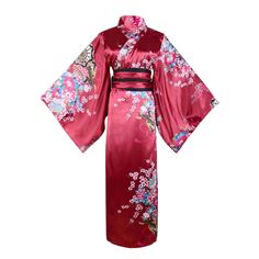 PRICES MAY VARY. -Size: One size fits most. Length 86cm, recommended for weight up to 70kg and height 150-168cm -Features: Gorgeous japanese kimono outfit mixes traditional japanese garb with sexy styling. This kimono dress features floral print design, wide obi belt with cute bowknot at the back, and loose long sleeve. The fabrics is soft, flowy and luxurious, with good drape, which can flatter your beautiful curves when clings to your skin. You will surely have a comfortable night with this se Yukata Women, Kimono Costume, Kimono Lingerie, Kimono Traditional, Japanese Yukata, Japanese Traditional Clothing, Japanese Costume, Traditional Japanese Kimono, Kimono Outfit