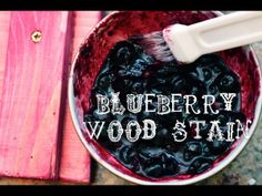 blueberry wood stain in a bowl with a brush