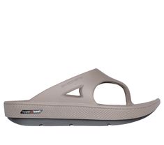 Relax in specialized comfort and style wearing Skechers GO RECOVER Refresh - Contend. This athletic recovery thong sandal features a synthetic upper with premium Hyper Burst foam and Arch Fit support redistributes pressure for impact reduction, plus Luxe Foam cushioning for added comfort. | Skechers Men's GO RECOVER Refresh - Contend Sandals | Medium Width | Patented Skechers Arch Fit contoured footbed with podiatrist-certified arch support | Podiatrist-designed shape developed with 20 years of Athletic Recovery, Recovery Sandals, Summer Clearance Sale, Khaki Fashion, Wide Shoes, Shoes Flats Sandals, Skechers Women, School Shoes, Skechers Shoes